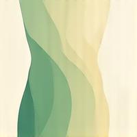 Illustrazione calma e stilizzata di un corpo umano con onde di energia che scorrono attraverso, usando sfumature di verde e beige.